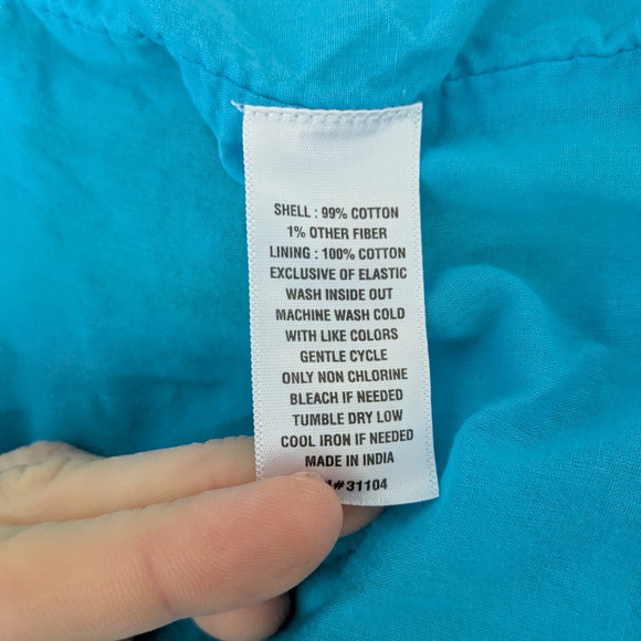 Crown Ivy Maxi Dress XL Blue Pink Ikat Smocked Tie Tiered Swiss Dot Beach Preppy - Picture 14 of 14